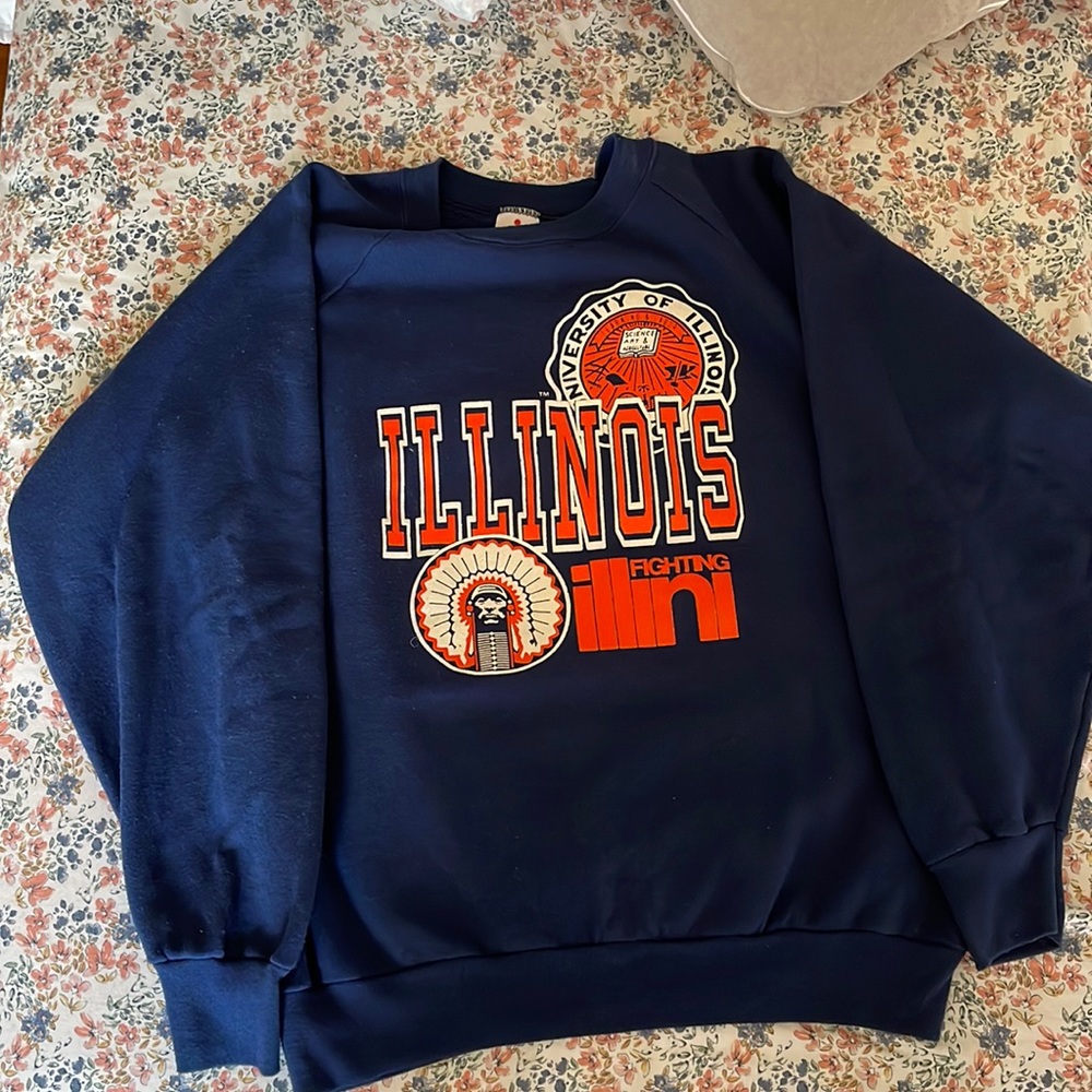 vintage university of illinois crewneck/fighting illini sweater